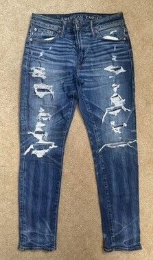 American Eagle Athletic Skinny Distressed Jeans Men’s 30x30 Airflex Destructed